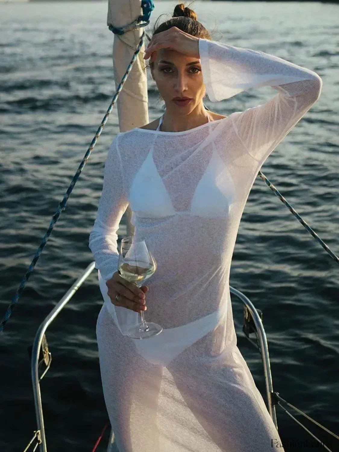 Hooded Sheer Bodycon Dress Cover Up