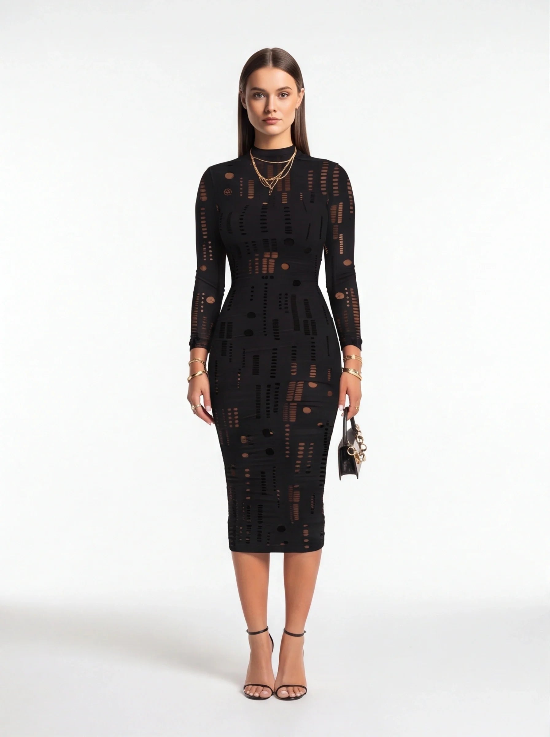 Stylish Bodycon Cocktail Dress with Sleeveless Design and Stretch Fit