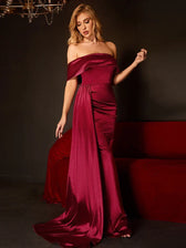 Ruched Satin Dress