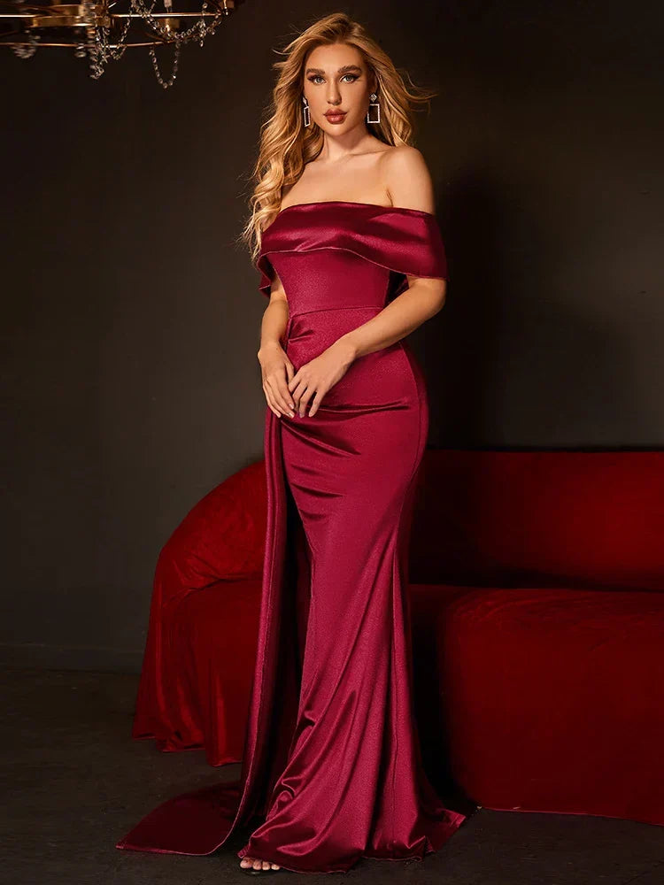 Ruched Satin Dress