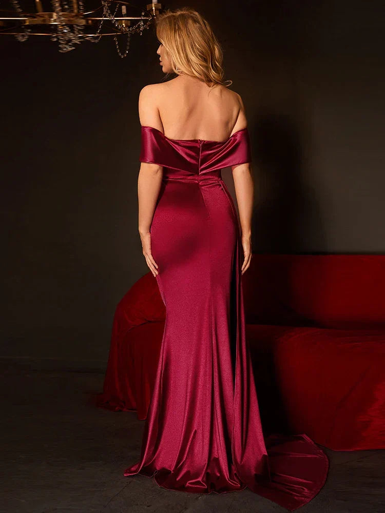 Ruched Satin Dress