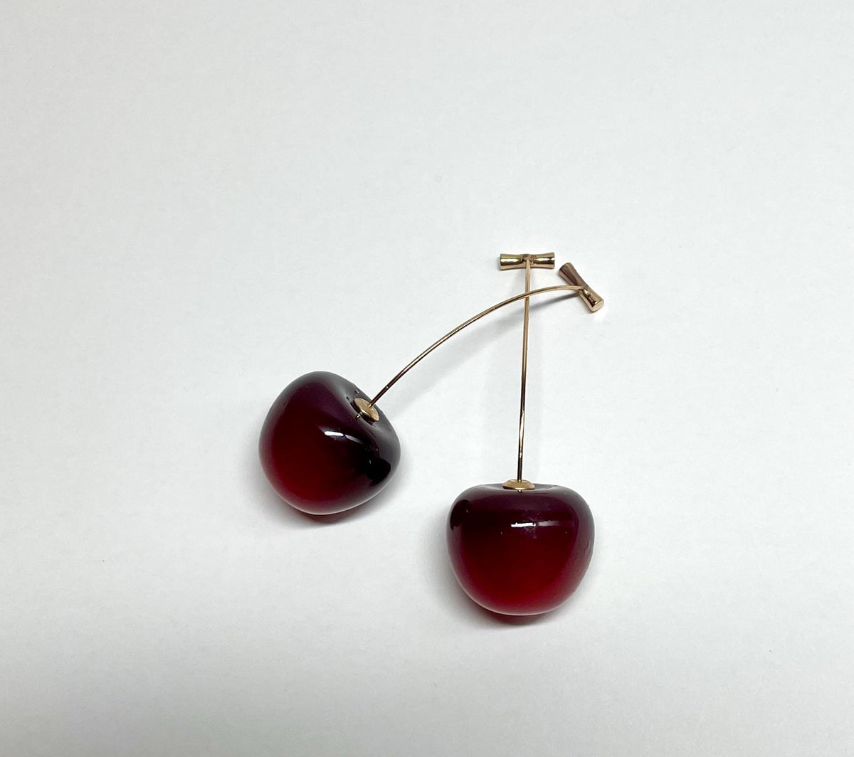 Cherry Drop Long Stem Dangle Earrings