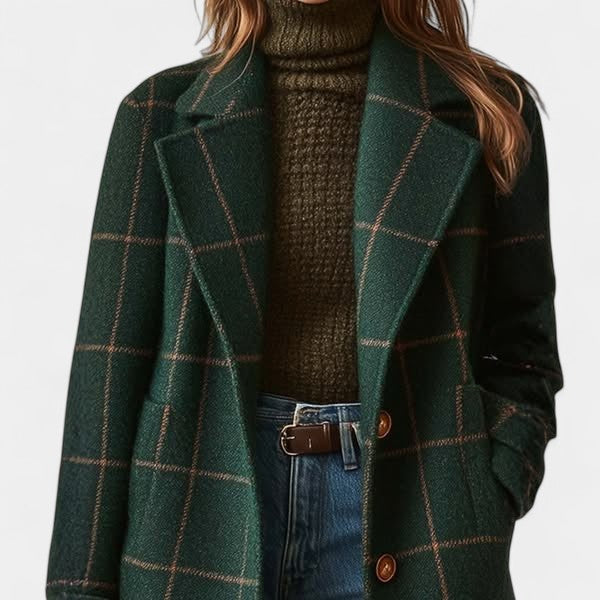 ADRIANA™ - CLASSIC PLAID WINTER TRENCH COAT