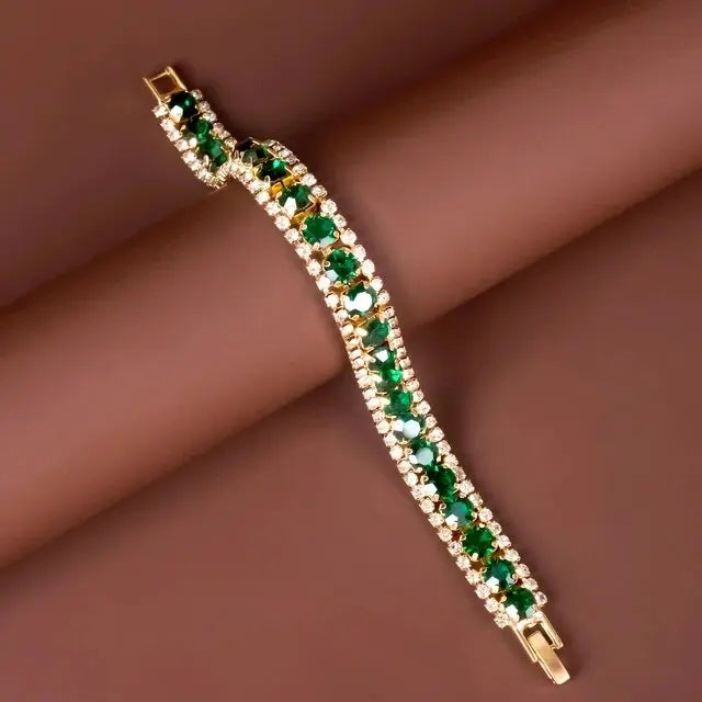 Rhinestone Round Cut Crystal Tennis Bracelet