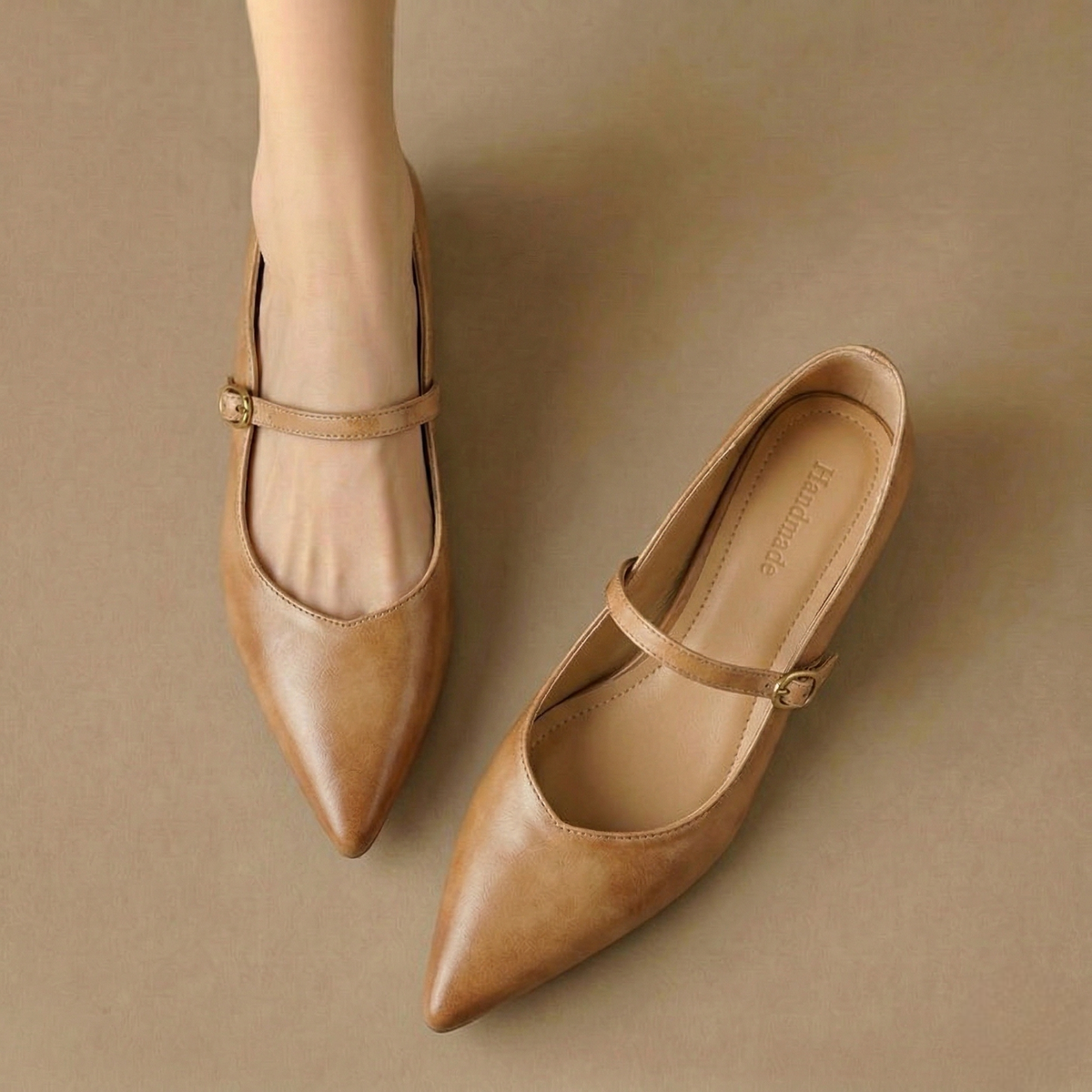 Pointed Toe Mary Jane Strap Backless Mules