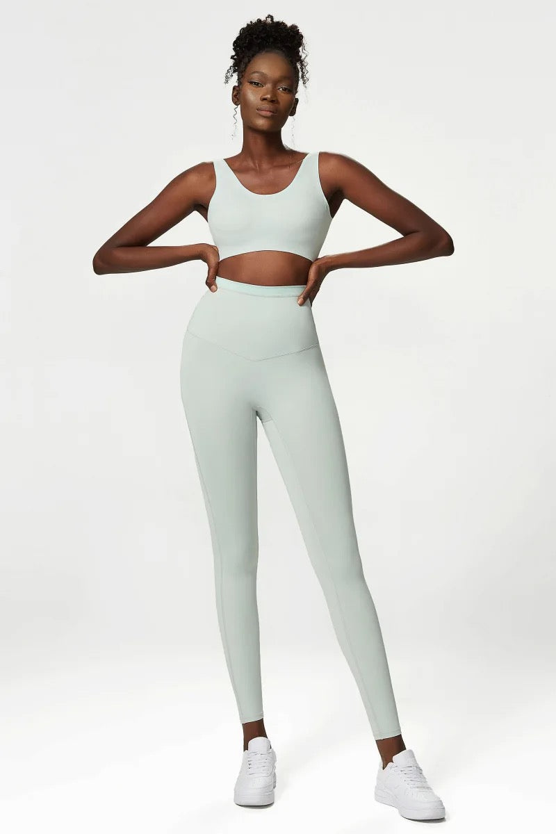 Peyton Sports Bra And Graceful Leggings Set Ice Grey Ice Grey / S