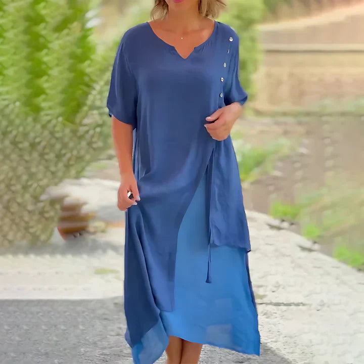 Thalía Minimalist Cotton and Linen Dress Premium Wardrobe Essential
