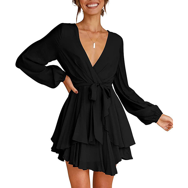 Ludmila Boutique Dress with Lantern Sleeves Chic Silhouette Collection