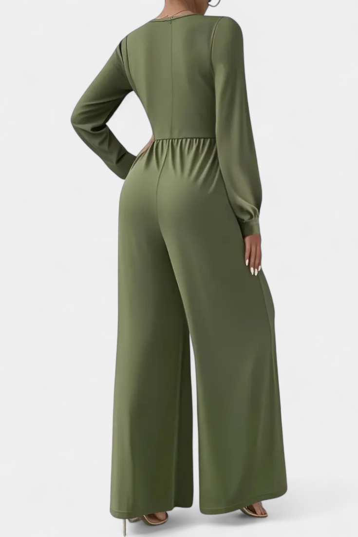 Eudora V-Neck Tailored Jumpsuit