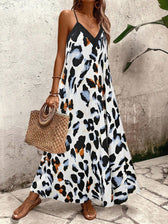 Leopard Print Spaghetti Strap Tiered Maxi Dress 13