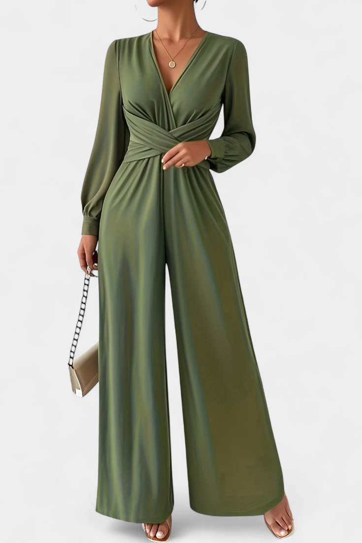 Eudora V-Neck Tailored Jumpsuit