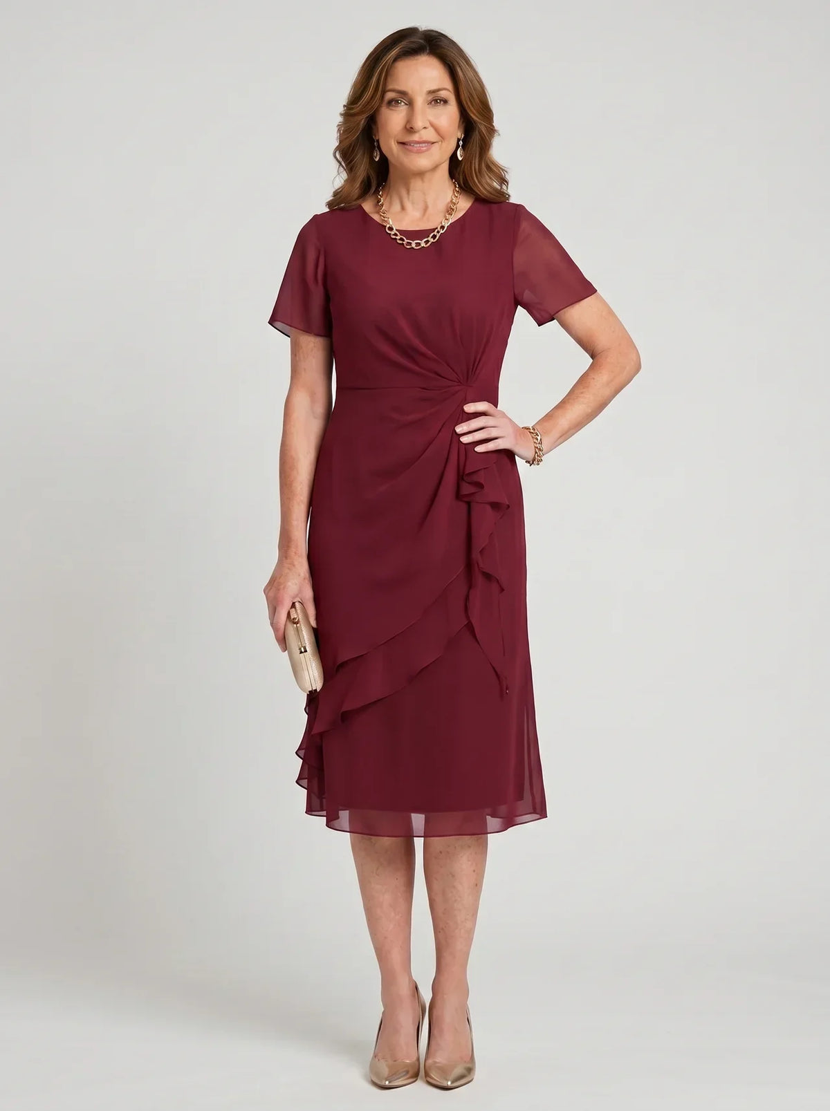 Sara - Chiffon Draped Dress