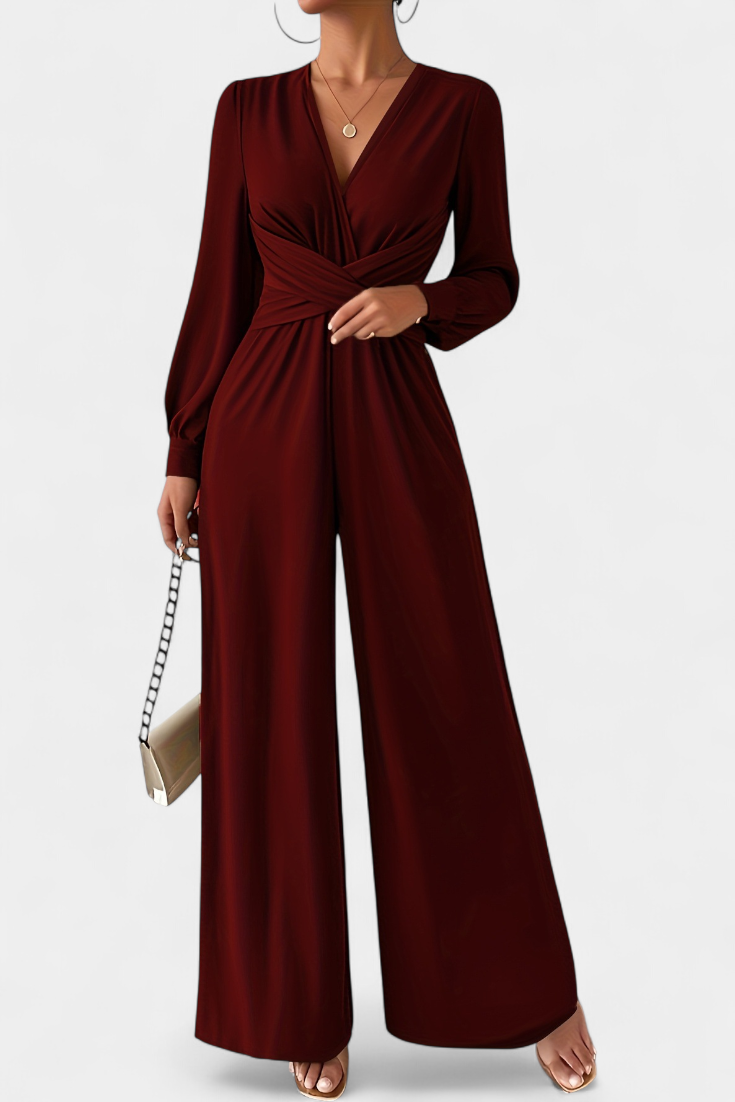 Eudora V-Neck Tailored Jumpsuit