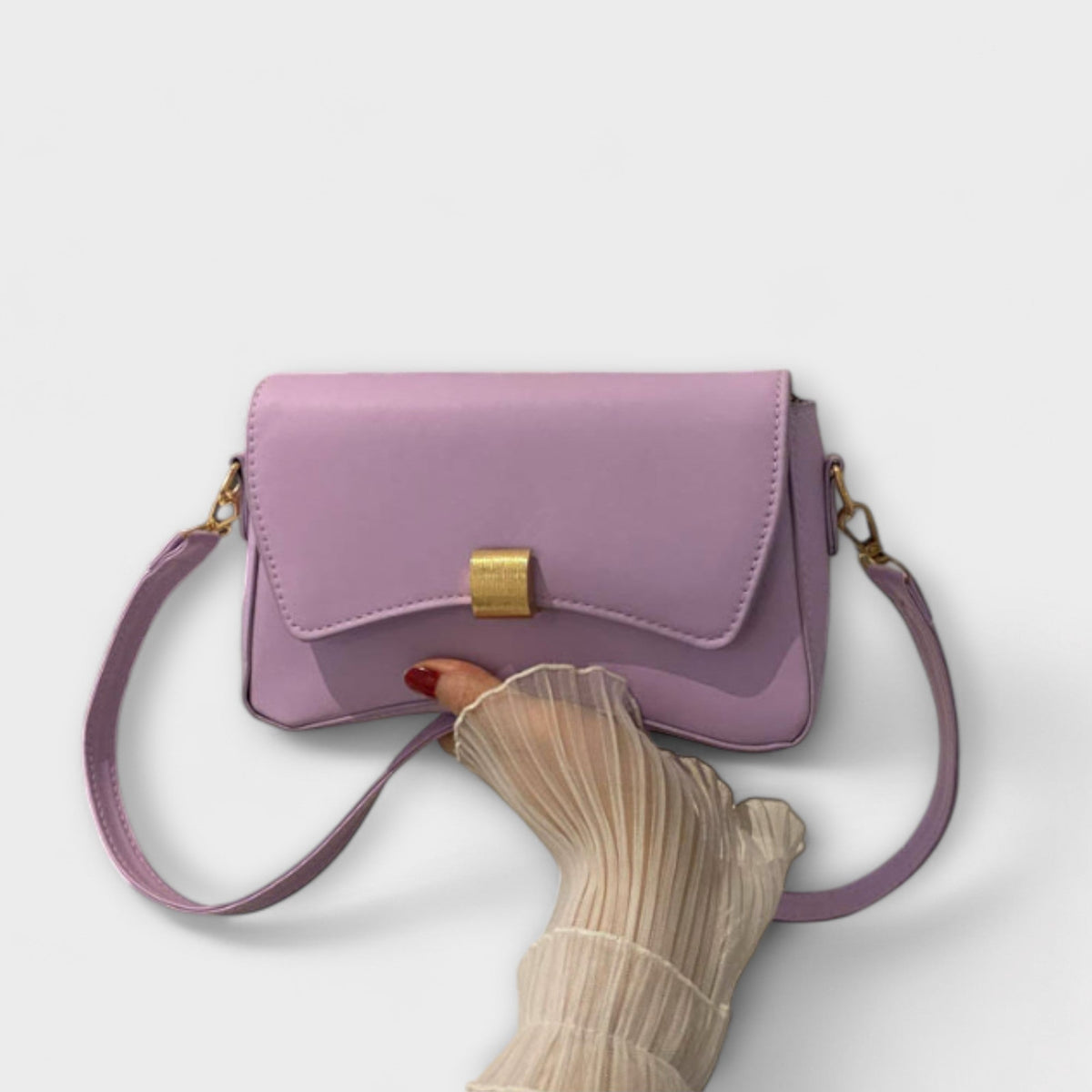 Knotted Strap Flap Shoulder Bag