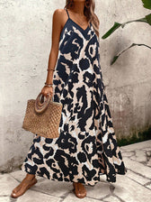 Leopard Print Spaghetti Strap Tiered Maxi Dress 9