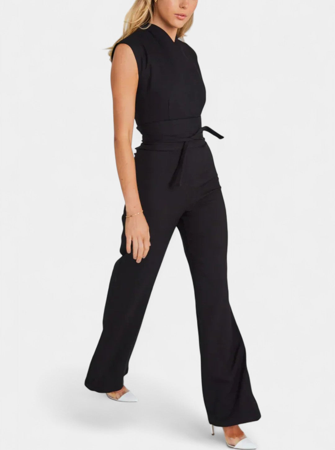 High Neck Sleeveless Wide Leg Jumpsuit