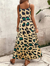 Leopard Print Spaghetti Strap Tiered Maxi Dress 5