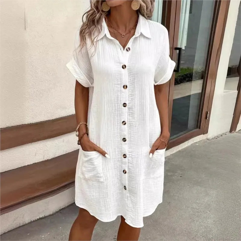 Courtney Exclusive Summer Dress with Collar and Pockets Everyday Luxe Edit