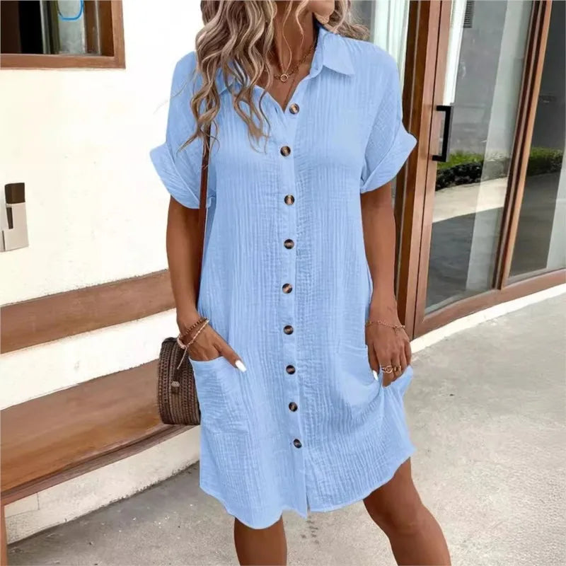 Courtney Exclusive Summer Dress with Collar and Pockets Everyday Luxe Edit