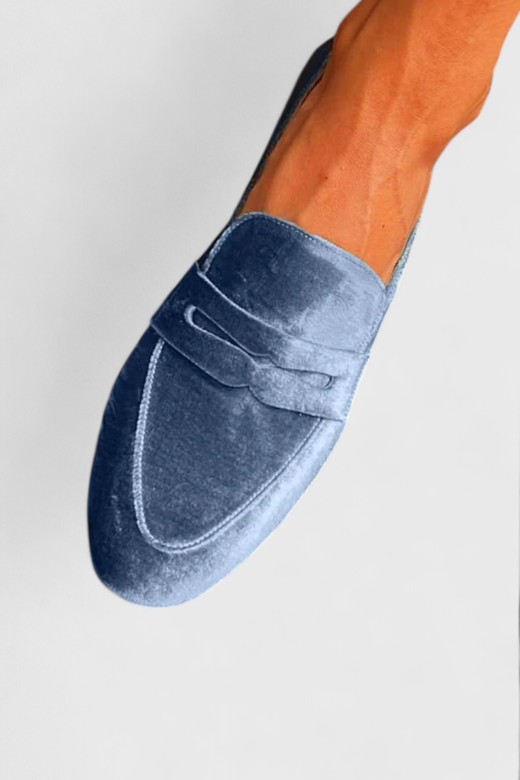 Velvet Penny Loafers Flat
