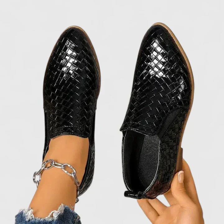 Pointed Toe Croc Textured Slip On Ankle Boots