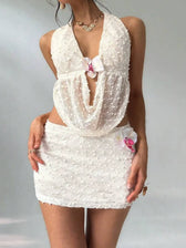 Sequin Deep V-Neck Cut Out Backless Bodycon Mini Dress 3