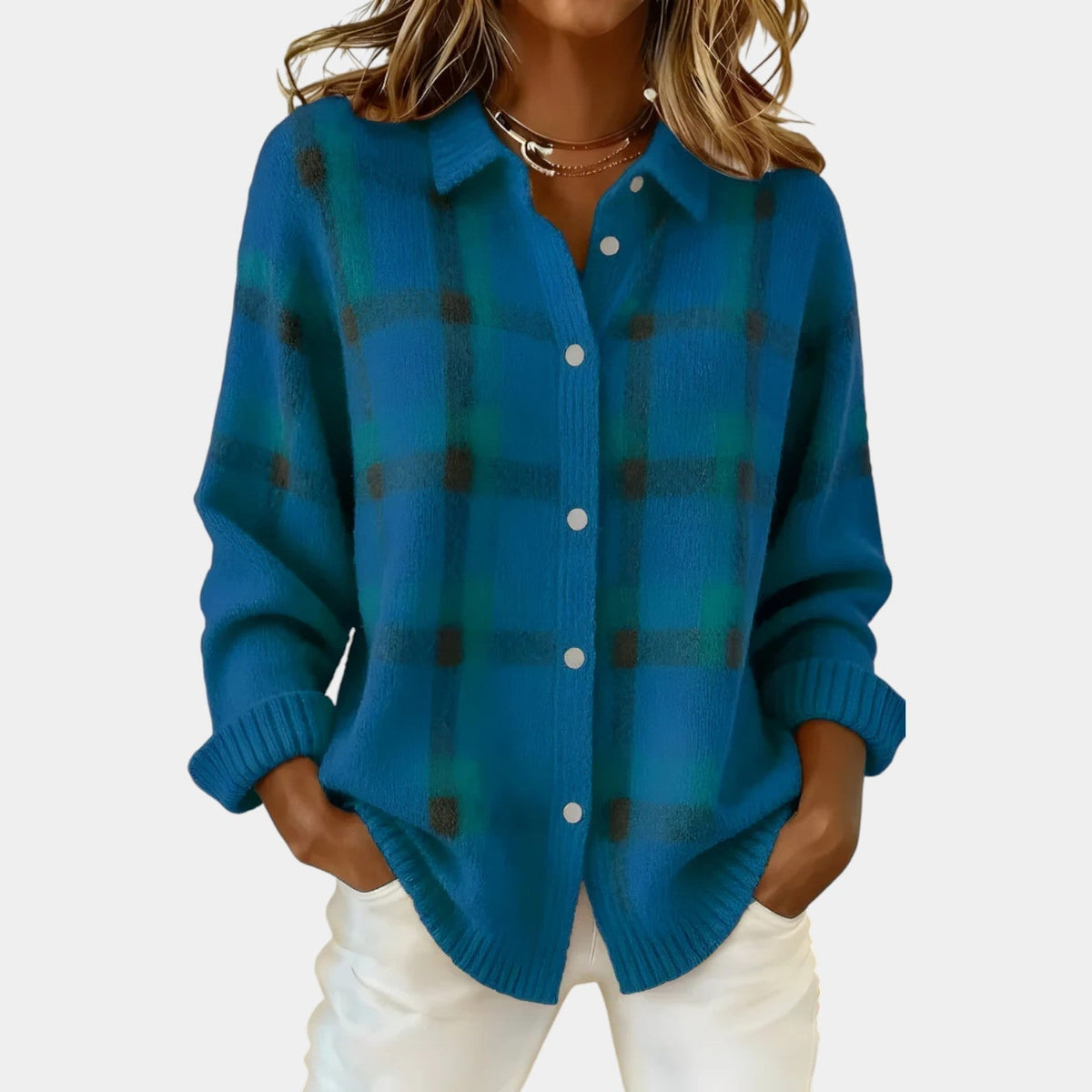 ANNA™ - CHECK KNIT WINTER CARDIGAN