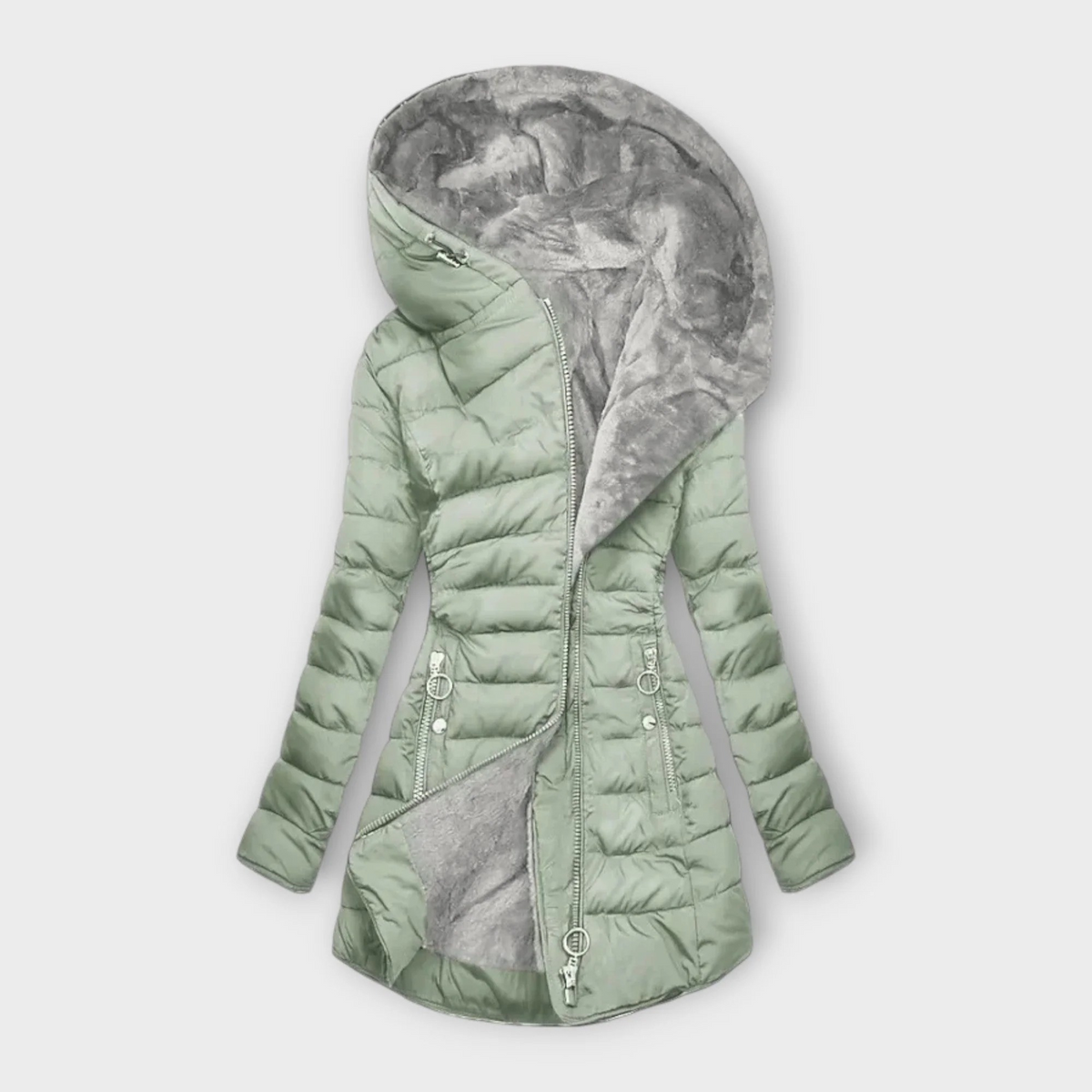 Hooded Faux Fur Lined Longline Puffer Coat