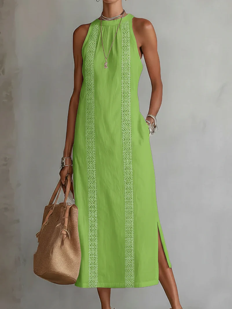 JIMENA™ - COTTON LINEN MIDI DRESS