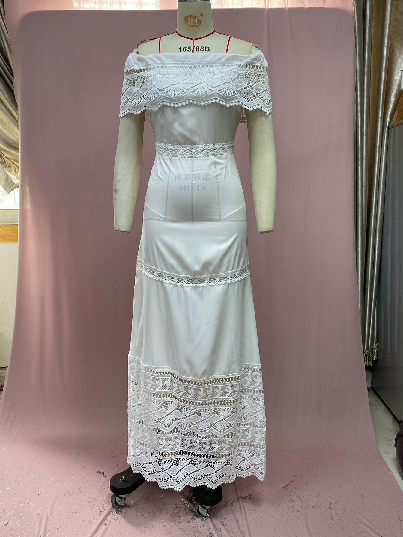 Off Shoulder Lace Tiered Maxi Dress 2