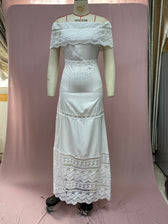 Off Shoulder Lace Tiered Maxi Dress 2