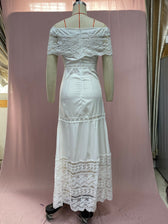 Off Shoulder Lace Tiered Maxi Dress 4