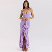 Sweetheart Ruched Ruffle High Split Mermaid Maxi Dress 2