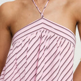 Striped Halter Neck Backless Swing Mini Dress 8