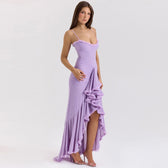 Sweetheart Ruched Ruffle High Split Mermaid Maxi Dress 7