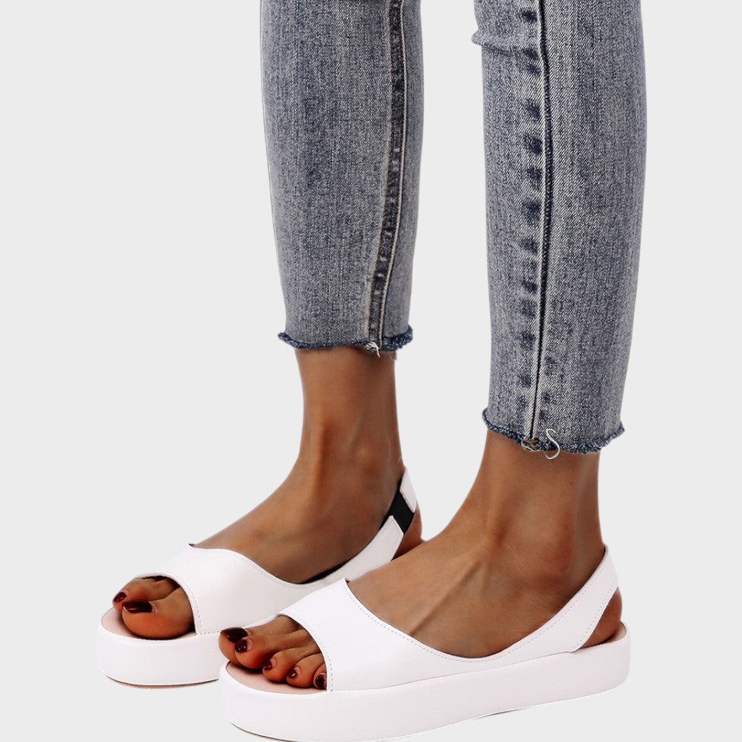 Peep Toe Slingback Flatform Wedge Sandals