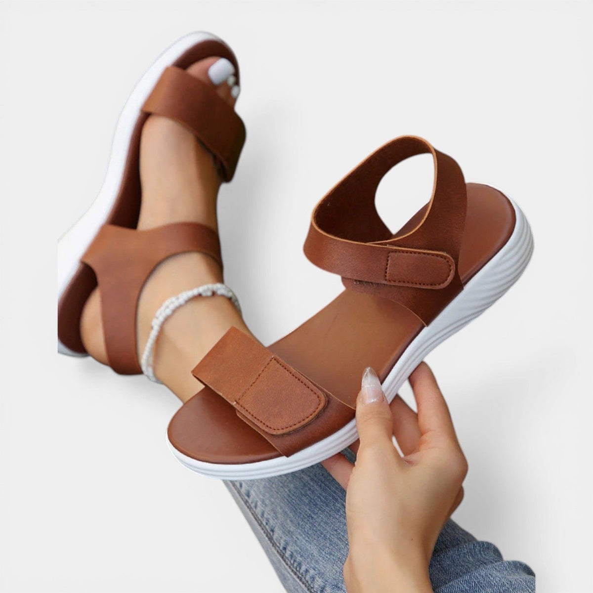 EMILIA™ - ORTHOPEDIC STRAPPED LEATHER SANDALS