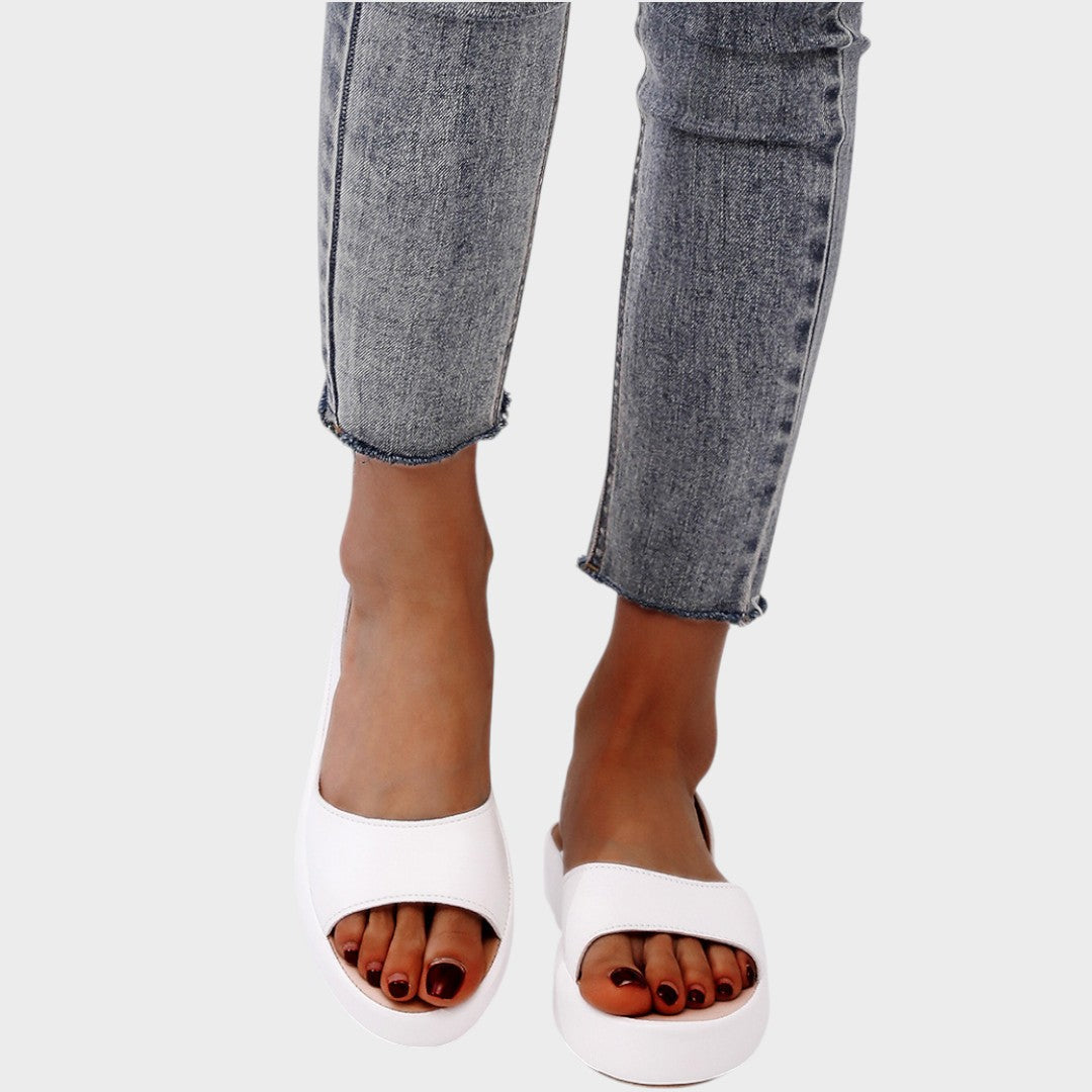Peep Toe Slingback Flatform Wedge Sandals