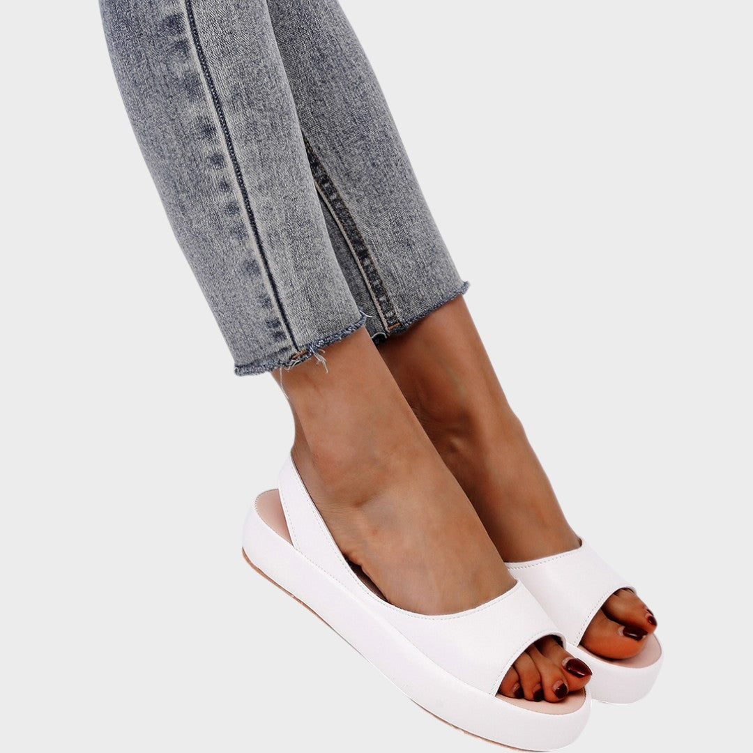 Peep Toe Slingback Flatform Wedge Sandals