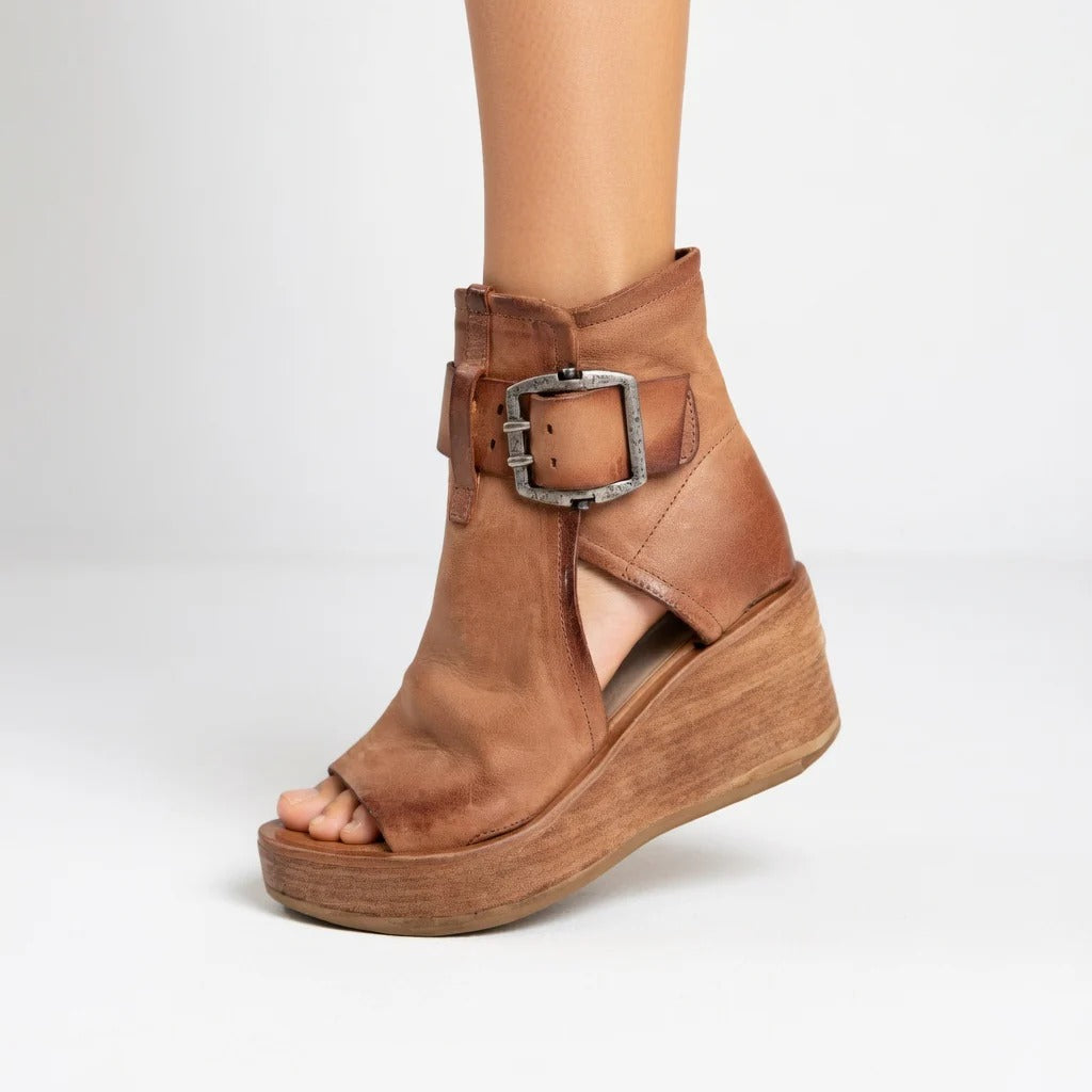 HEATHER™ - OPEN-TOE WEDGE SANDAL BOOTS