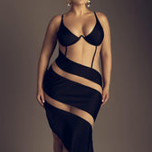 Mermaid Mesh Cut Out Midi Dress 8