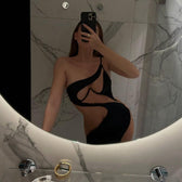 Mermaid Asymmetric Cut Out Mesh Mini Dress 5