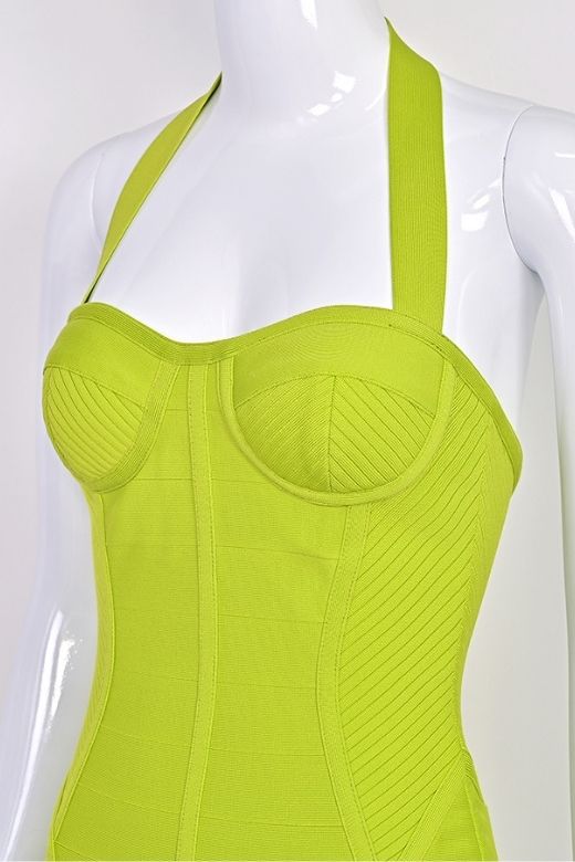 Isabella Bandage Mini Dress - Neon Green