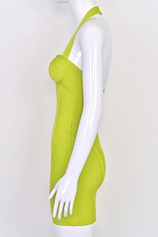 Isabella Bandage Mini Dress - Neon Green