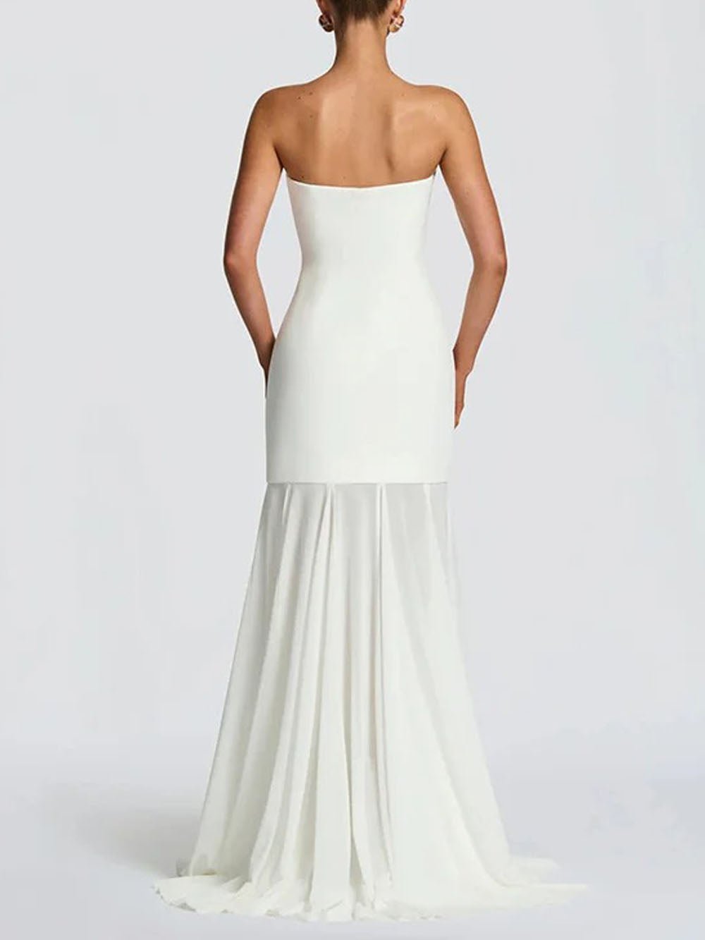 Isabella Strapless Scarf Collar Gown