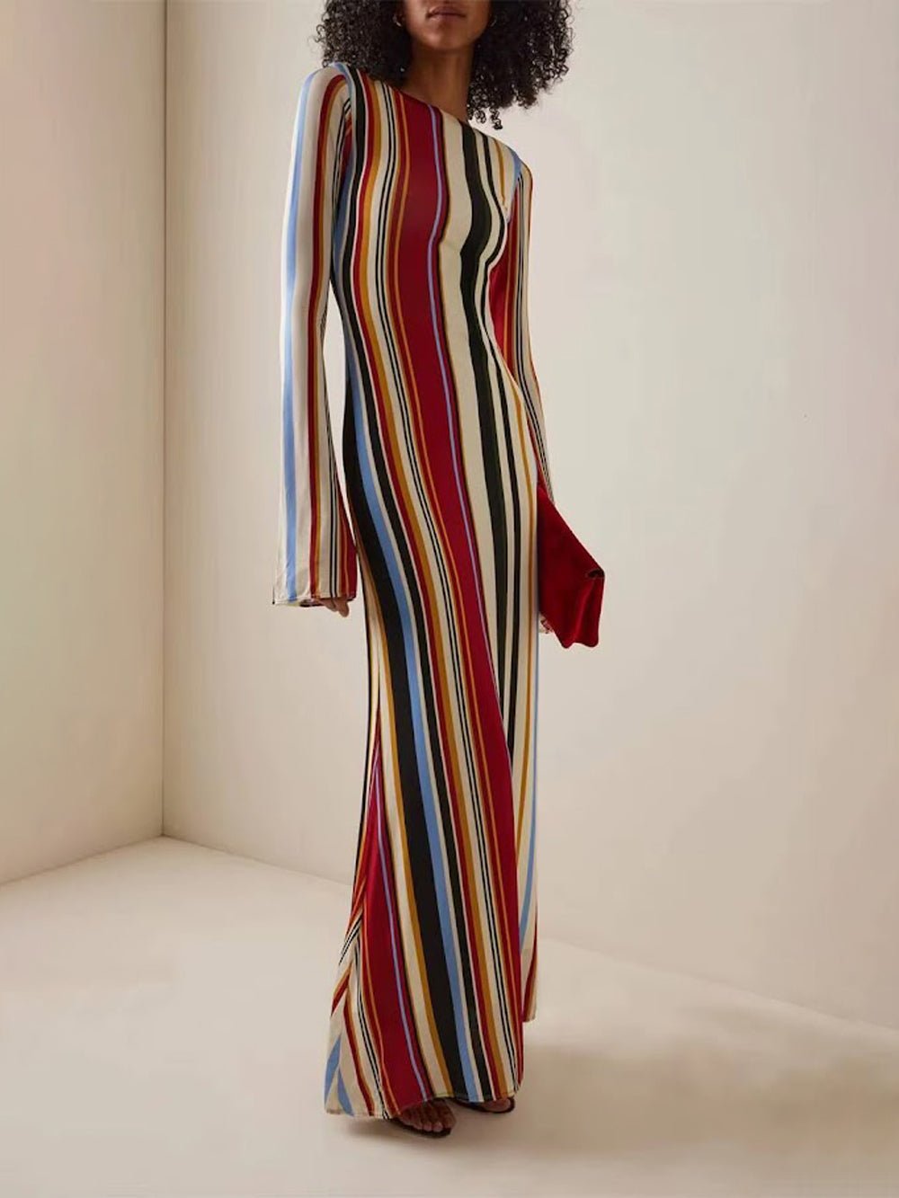 Isla Striped Long Sleeve Maxi Dress