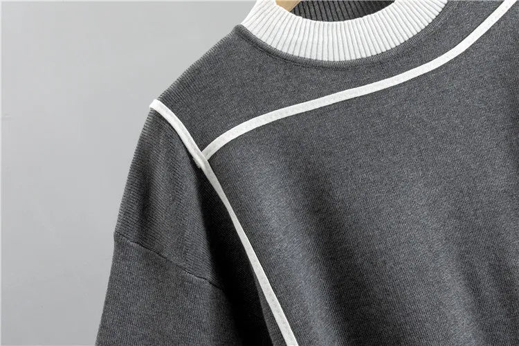 Contrast Trim Sweater and Jogger Pants Two Piece Set