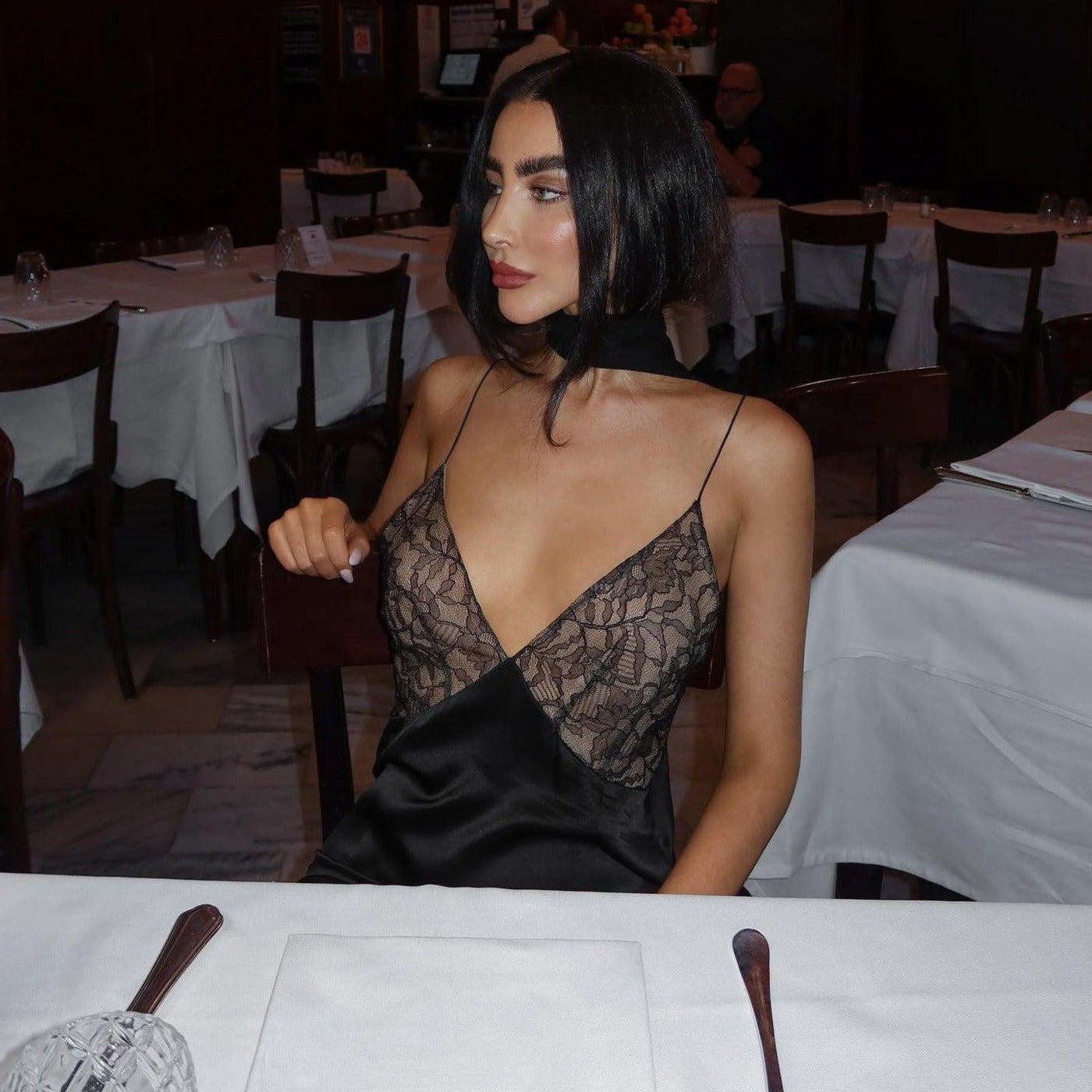 Sultry Nights Lace Fishtail Maxi Dress - View 4