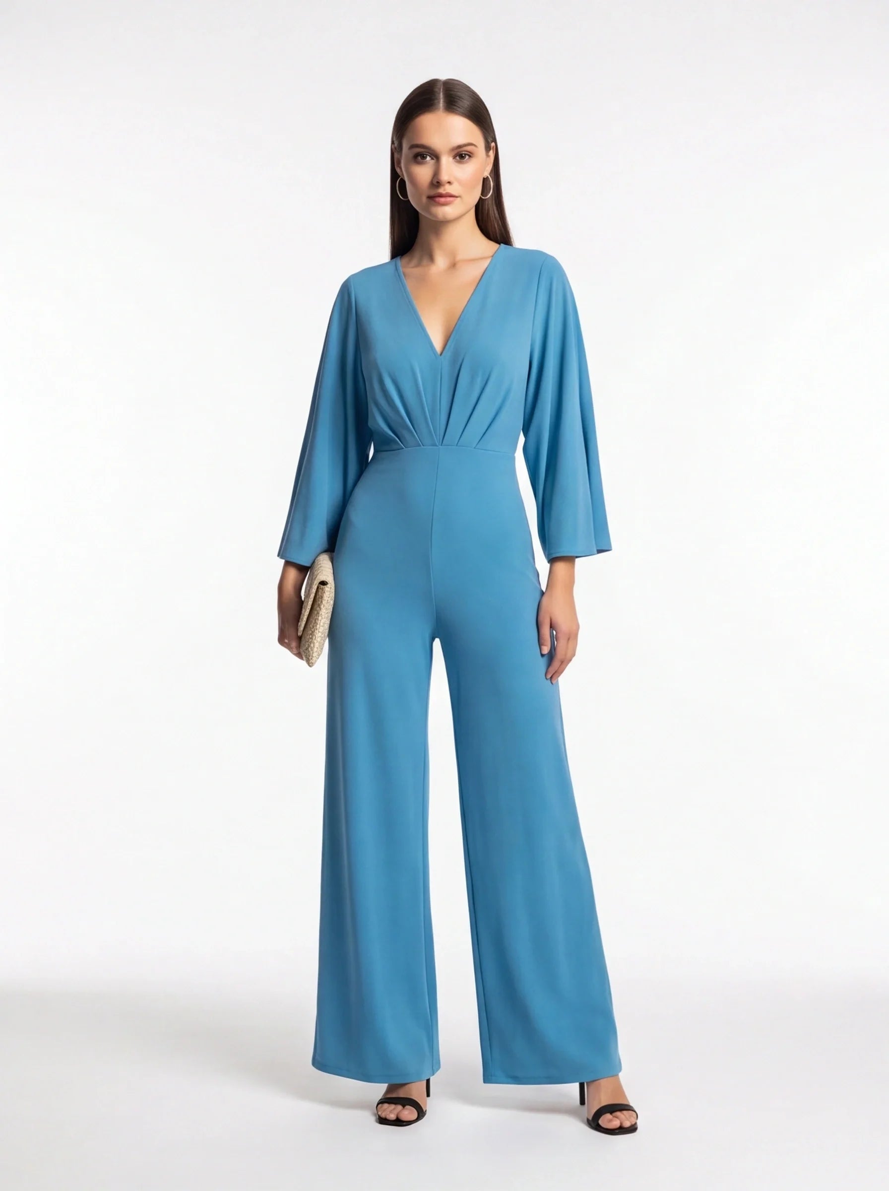 Elegant Plunge V-neck Jumpsuit for Women | Tailored Fit & Comfortable Fabric