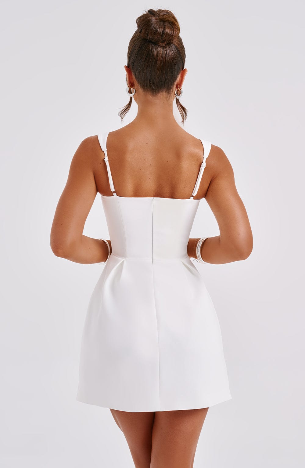 Corset Seam Scoop Neck Sleeveless Bubble Hem Mini Dress 3